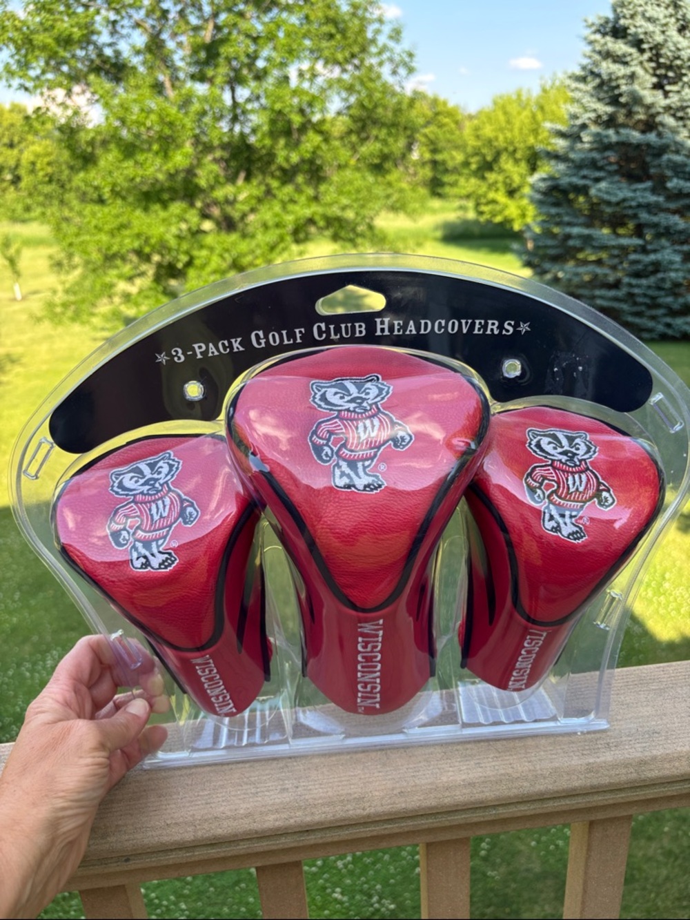Wisconsin Badgers Golf Club Headcovers 3-Pack NCAA Golfing New Fathers Day Gift